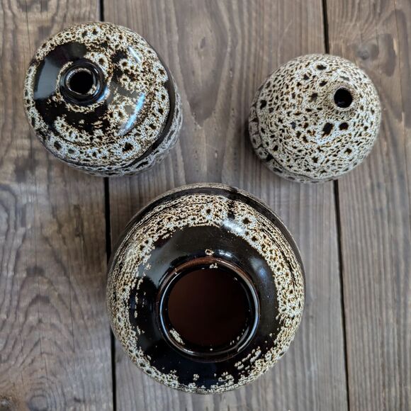 Three Creative Co-op Terracotta Vases in Warm Brown - Picture 2 of 8